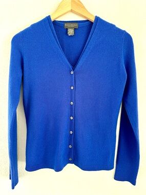 Banana Republic 100% Cashmere Twin Set XS Royal Blue Cardigan & Shell Sweater